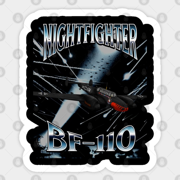 Messerschmitt Bf 110 world war two night fighter Me 110 Sticker by woormle